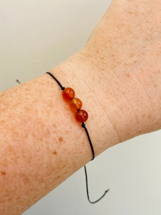 Carnelian Wish bracelet (Round beads)